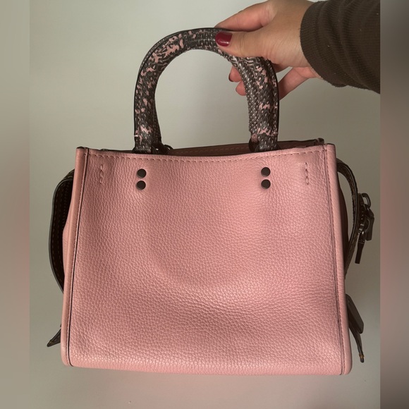 Coach 1941 Rogue 25 Bag Pink Colorblock Snakeskin Exotic Detail Handle - Picture 3 of 14